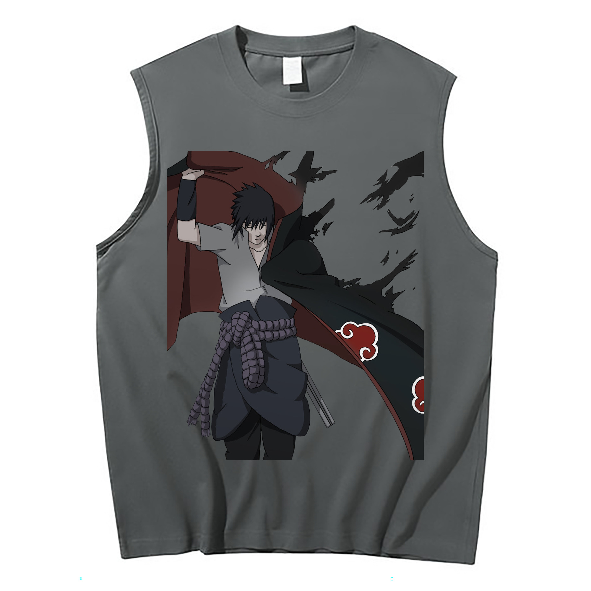 （画像用） NARUTO -ナルト- うちは サスケ Uchiha Sasuke コットン100％タンクトップ（フロントプリント）